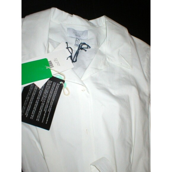 New Womens Adam Lippes NWT White Dress 8 Cotton Button Down Belted Designer Cris - Picture 2 of 8